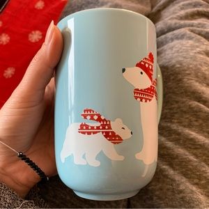 DavidsTea cute turquoise winter holiday Christmas polar bear retired Nordic mug